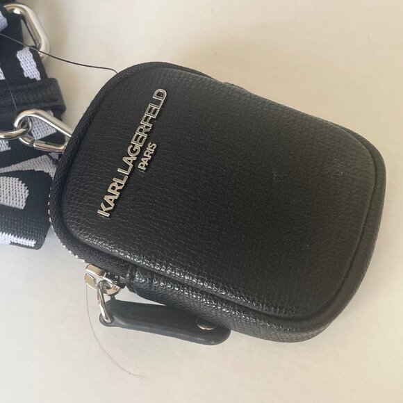 Karl Lagerfeld Maybelle Crossbody Black Ikons Leopard Airpods Coin Case - Picture 12 of 13